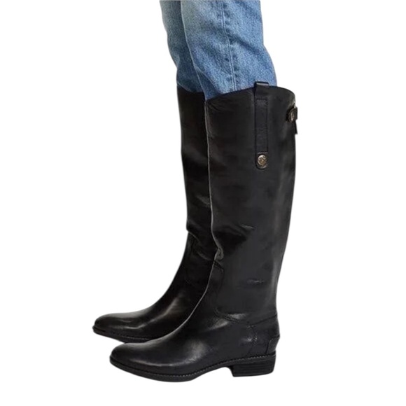 Sam Edelman Penny Tall Leather Riding Boots Black Size 6.5 - Picture 2 of 16